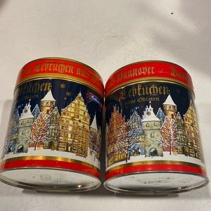 Two Bahlsen “Lebkuchen aus Hannover” Tins Germany Cookie Tins German Waffle